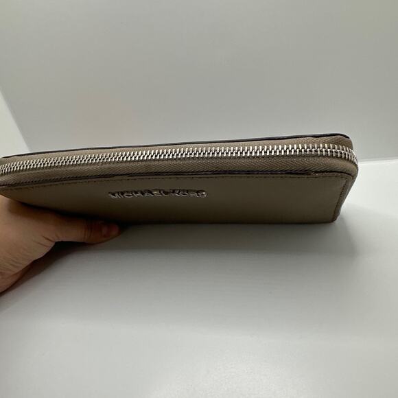 MICHAEL KORS Taupe Zip Around Wallet - Picture 9 of 10